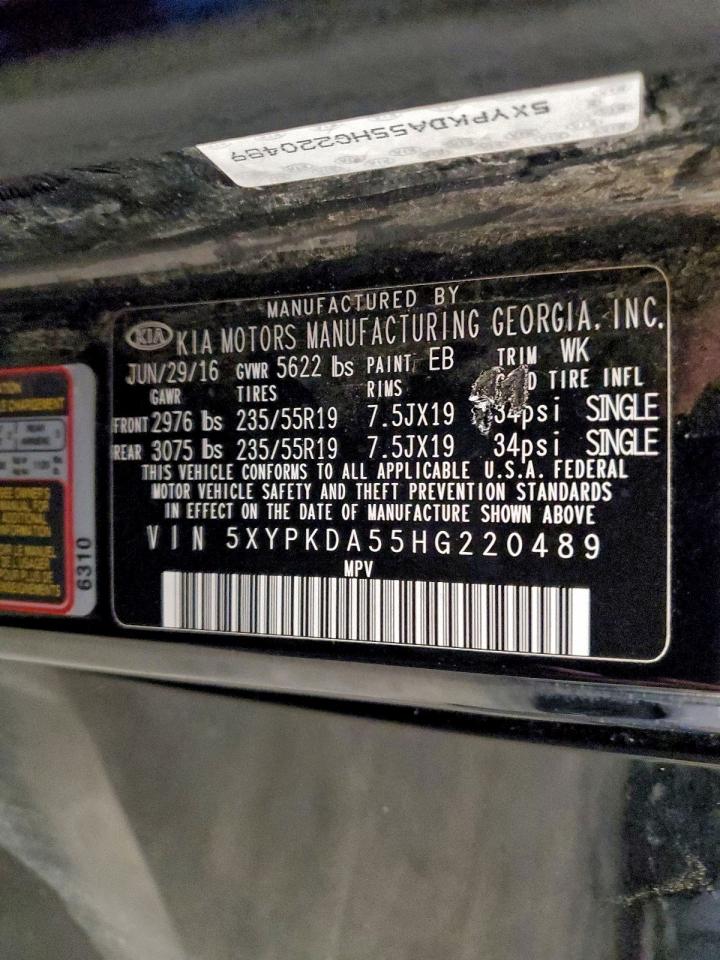 2017 Kia Sorento Sx VIN: 5XYPKDA55HG220489 Lot: 93956615