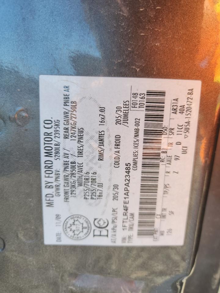 2010 Ford Ranger Super Cab VIN: 1FTLR4FE1APA23485 Lot: 91574495