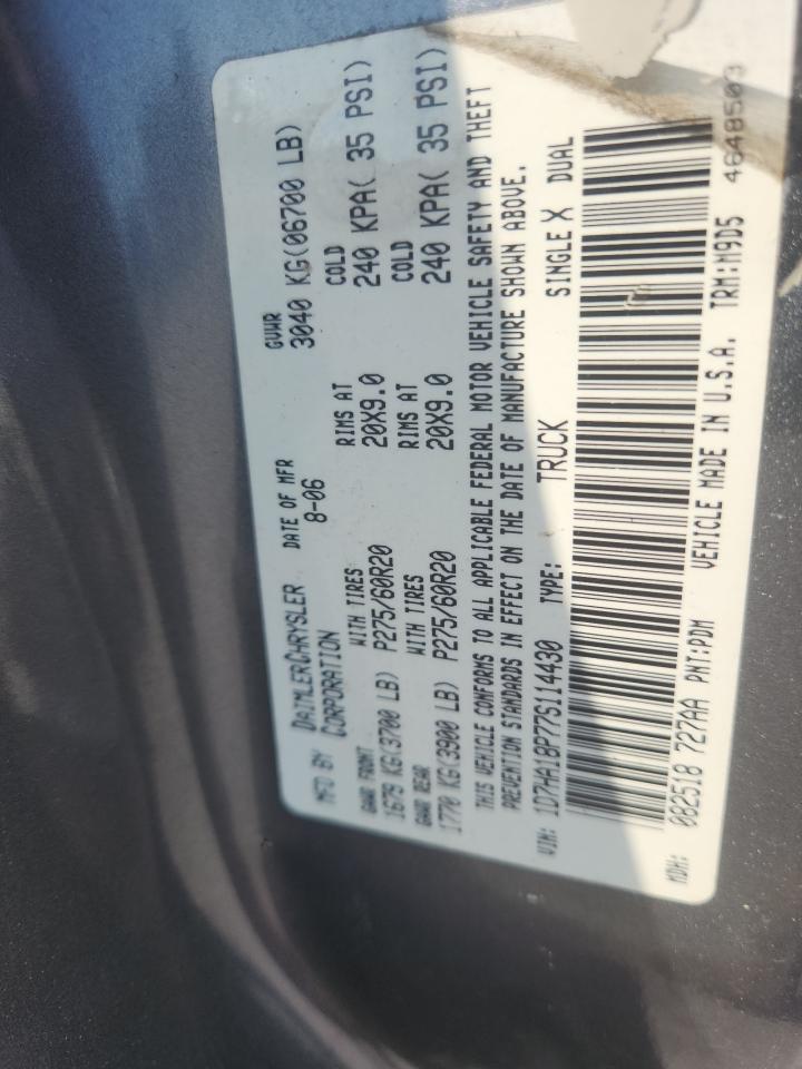 2007 Dodge Ram 1500 St VIN: 1D7HA18P77S114430 Lot: 92976995