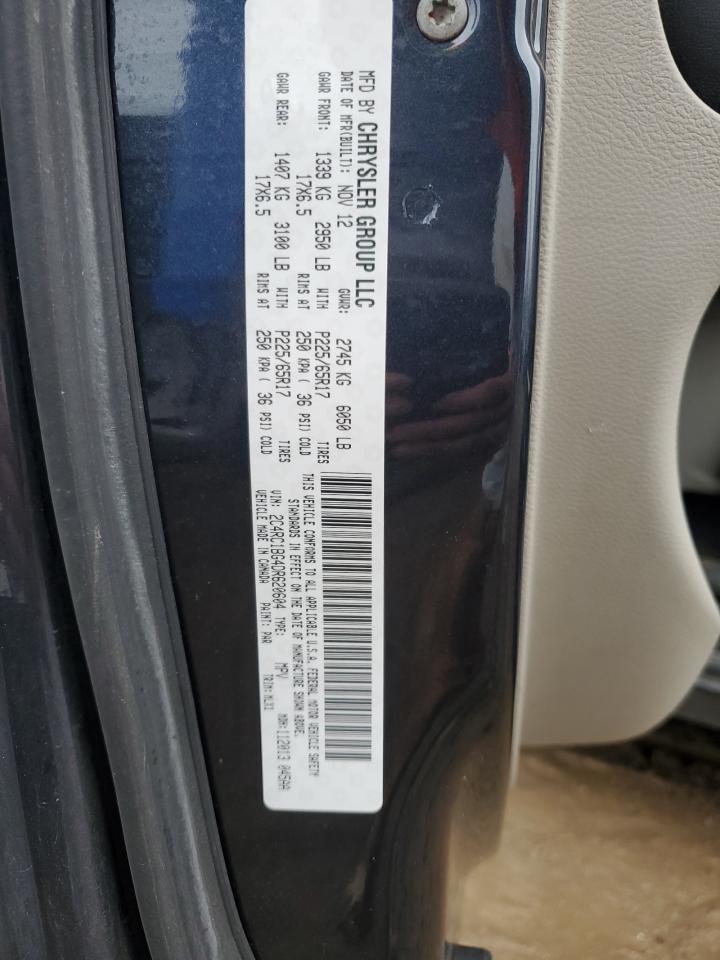 2013 Chrysler Town & Country Touring VIN: 2C4RC1BG4DR620604 Lot: 91828055