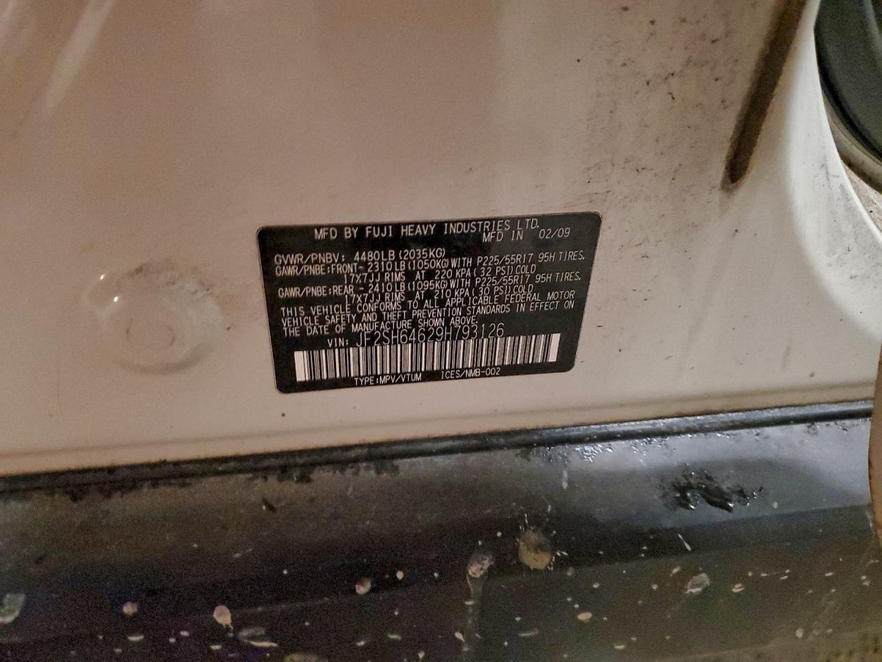 2009 Subaru Forester 2.5X Limited VIN: JF2SH64629H793126 Lot: 93788955