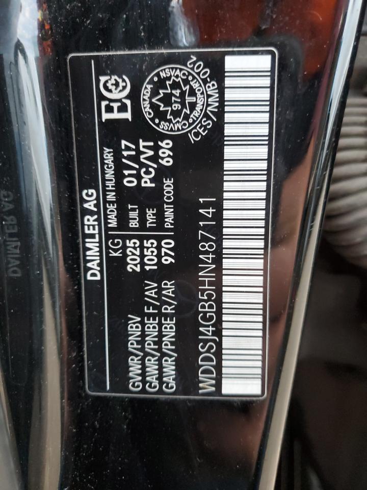 2017 Mercedes-Benz Cla 250 4Matic VIN: WDDSJ4GB5HN487141 Lot: 89670715