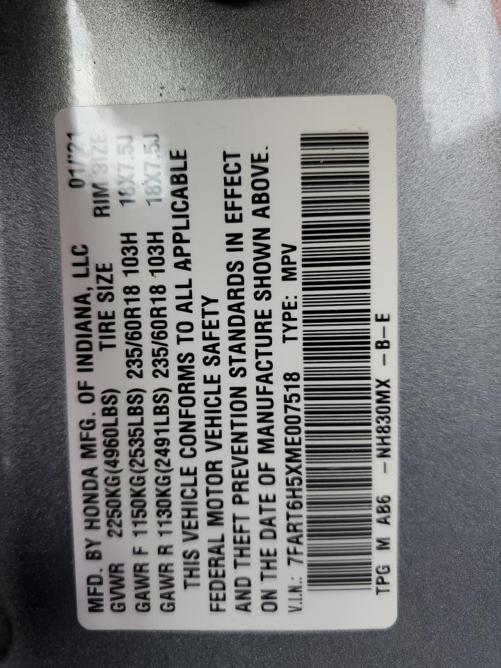 2021 Honda Cr-V Ex VIN: 7FART6H5XME007518 Lot: 93538595