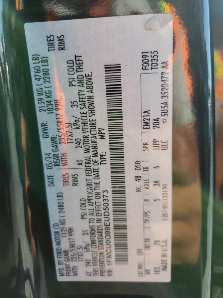 2014 Ford Escape Se VIN: 1FMCU0G99EUD50373 Lot: 93190975