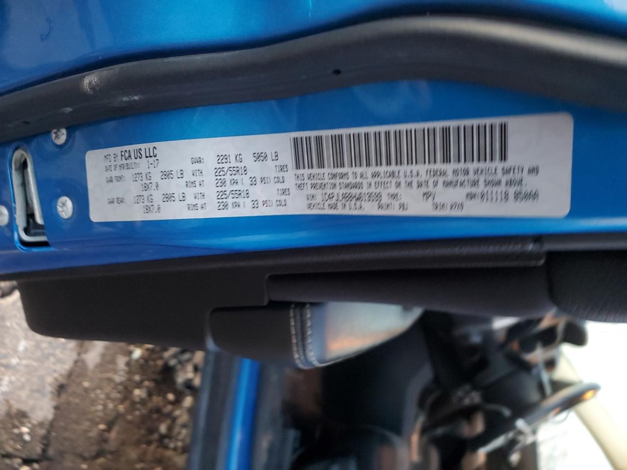 2017 Jeep Cherokee Sport VIN: 1C4PJLAB8HW613599 Lot: 92492565