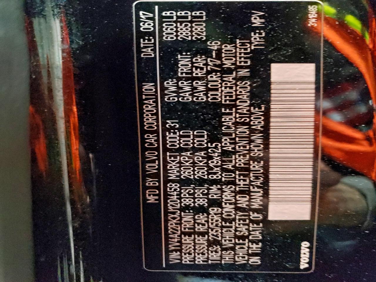 2018 Volvo Xc90 T6 VIN: YV4A22PKXJ1204458 Lot: 93616085