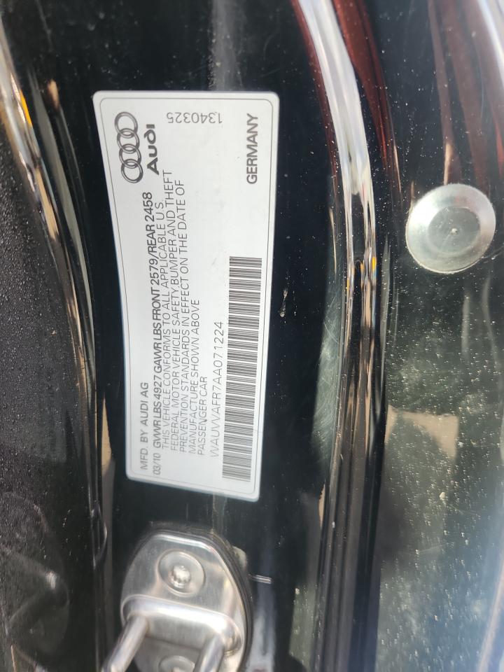 2010 Audi S5 Prestige VIN: WAUVVAFR7AA071224 Lot: 92051725