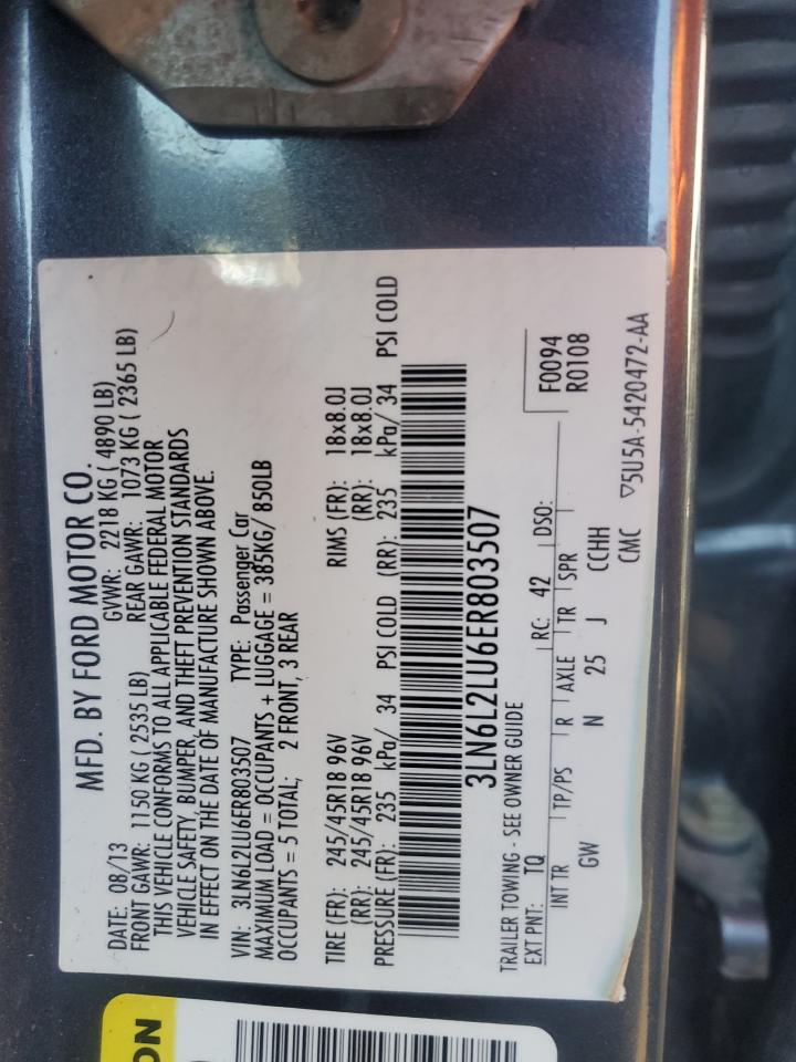 2014 Lincoln Mkz Hybrid VIN: 3LN6L2LU6ER803507 Lot: 91599935