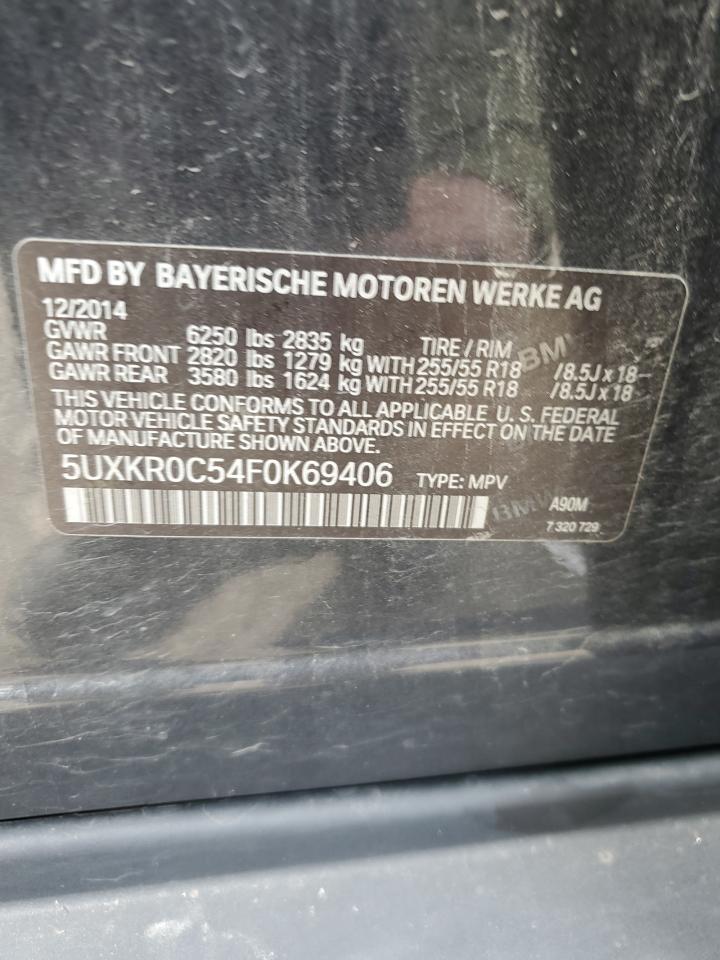 2015 BMW X5 xDrive35I VIN: 5UXKR0C54F0K69406 Lot: 92716485