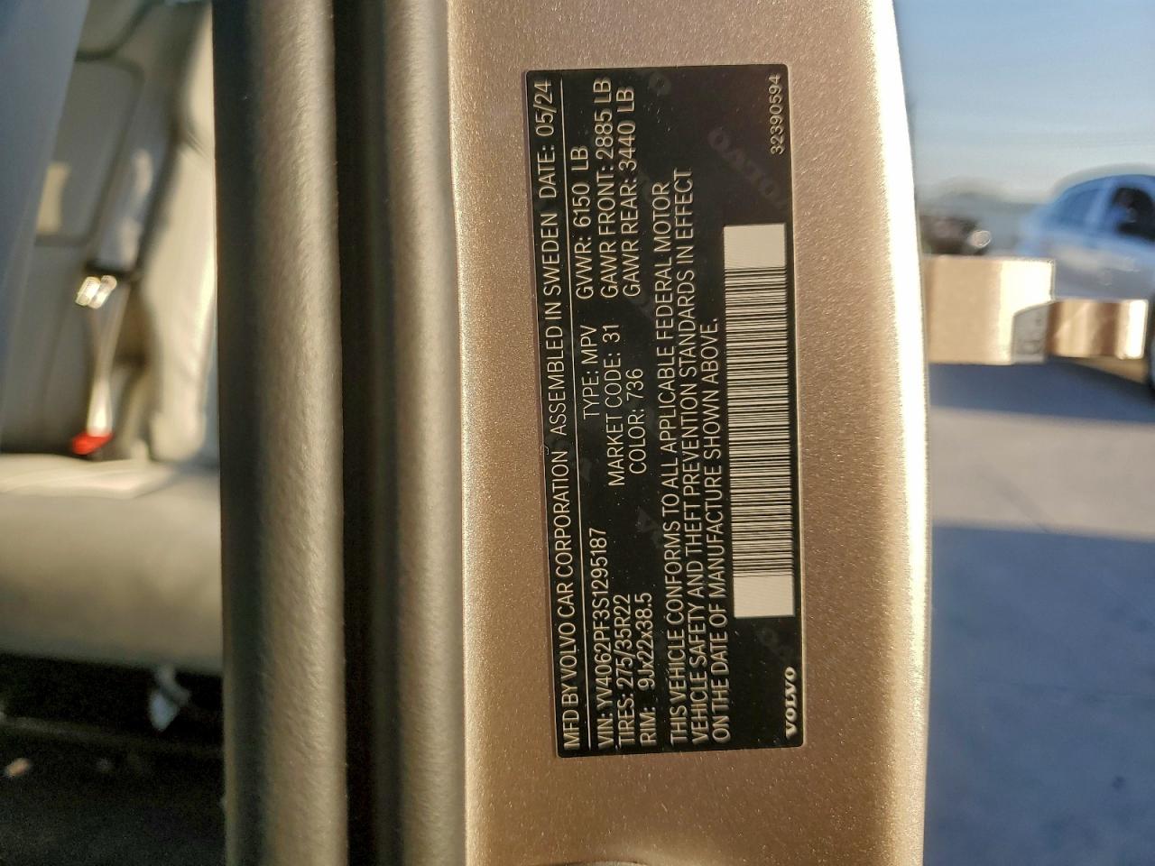 2025 Volvo Xc90 Ultra VIN: YV4062PF3S1295187 Lot: 91799505