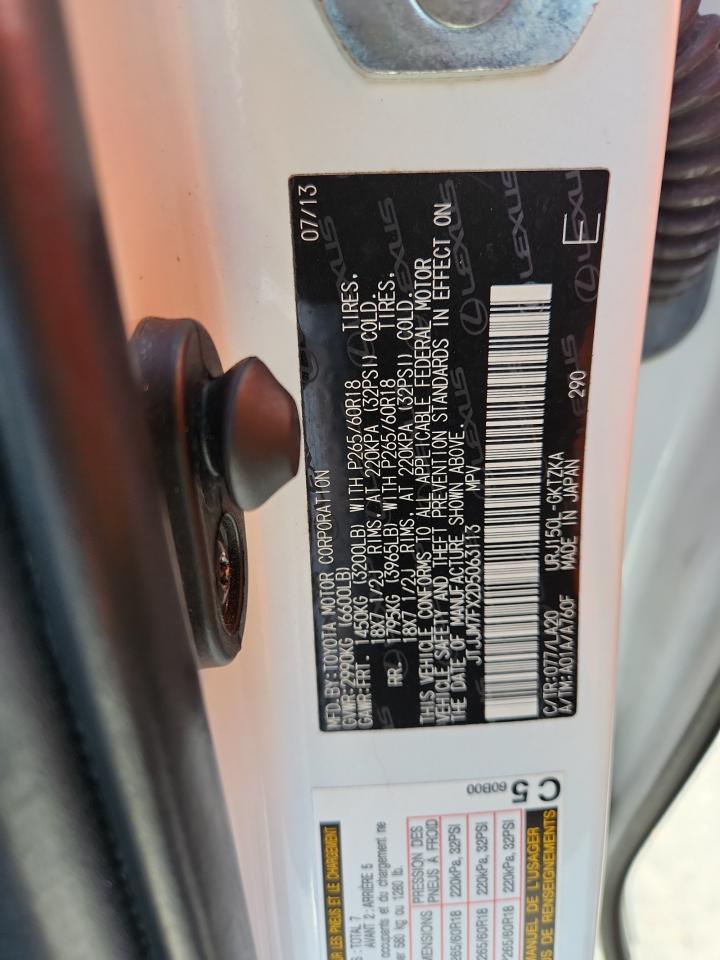 2013 Lexus Gx 460 Premium VIN: JTJJM7FX2D5063113 Lot: 92673475