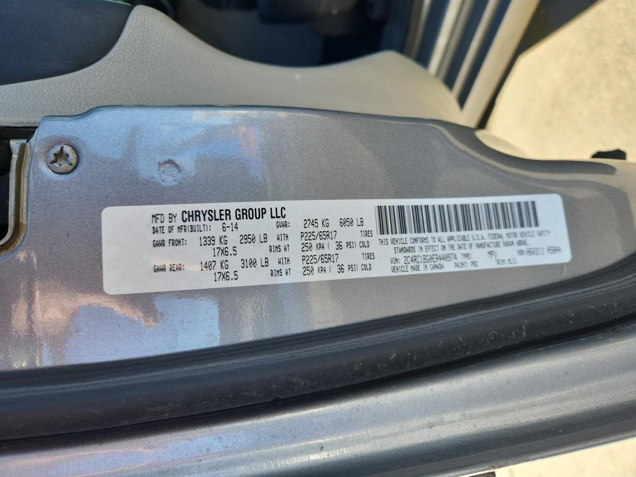 2014 Chrysler Town & Country Touring VIN: 2C4RC1BG0ER440974 Lot: 92533845