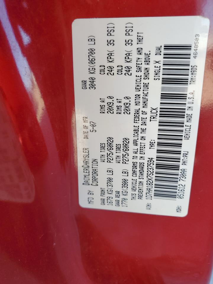 2007 Dodge Ram 1500 St VIN: 1D7HA182X7S237594 Lot: 91626915