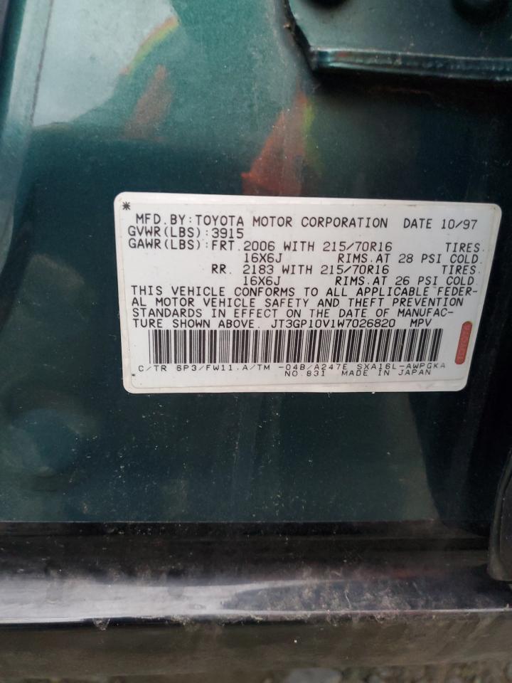 1998 Toyota Rav4 VIN: JT3GP10V1W7026820 Lot: 93530945