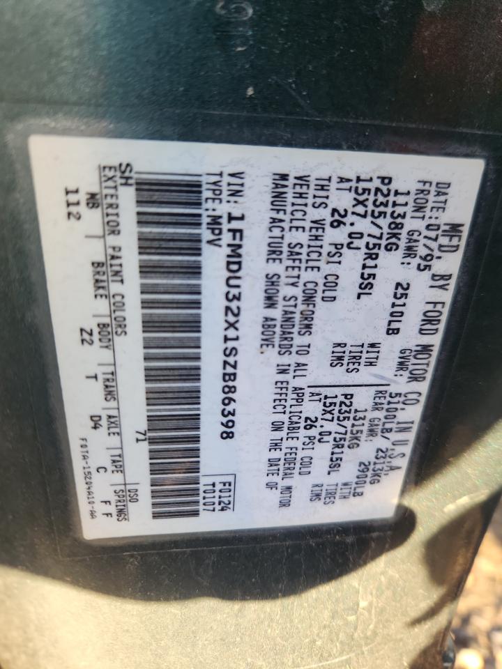 1995 Ford Explorer VIN: 1FMDU32X1SZB86398 Lot: 92958065