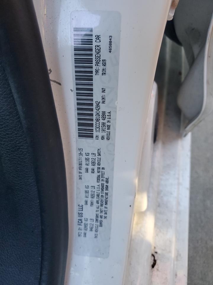 2016 Chrysler 200 Limited VIN: 1C3CCCAB1GN142042 Lot: 92803525