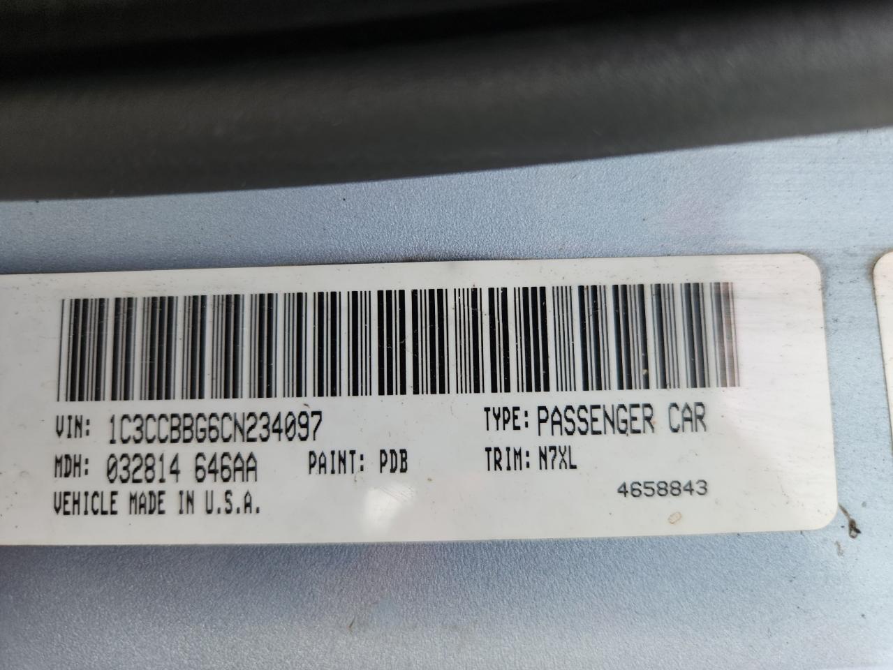 2012 Chrysler 200 Touring VIN: 1C3CCBBG6CN234097 Lot: 92884775