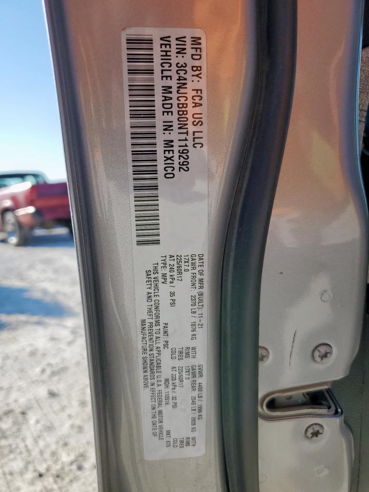 2022 Jeep Compass Latitude VIN: 3C4NJCBB0NT119292 Lot: 91877945