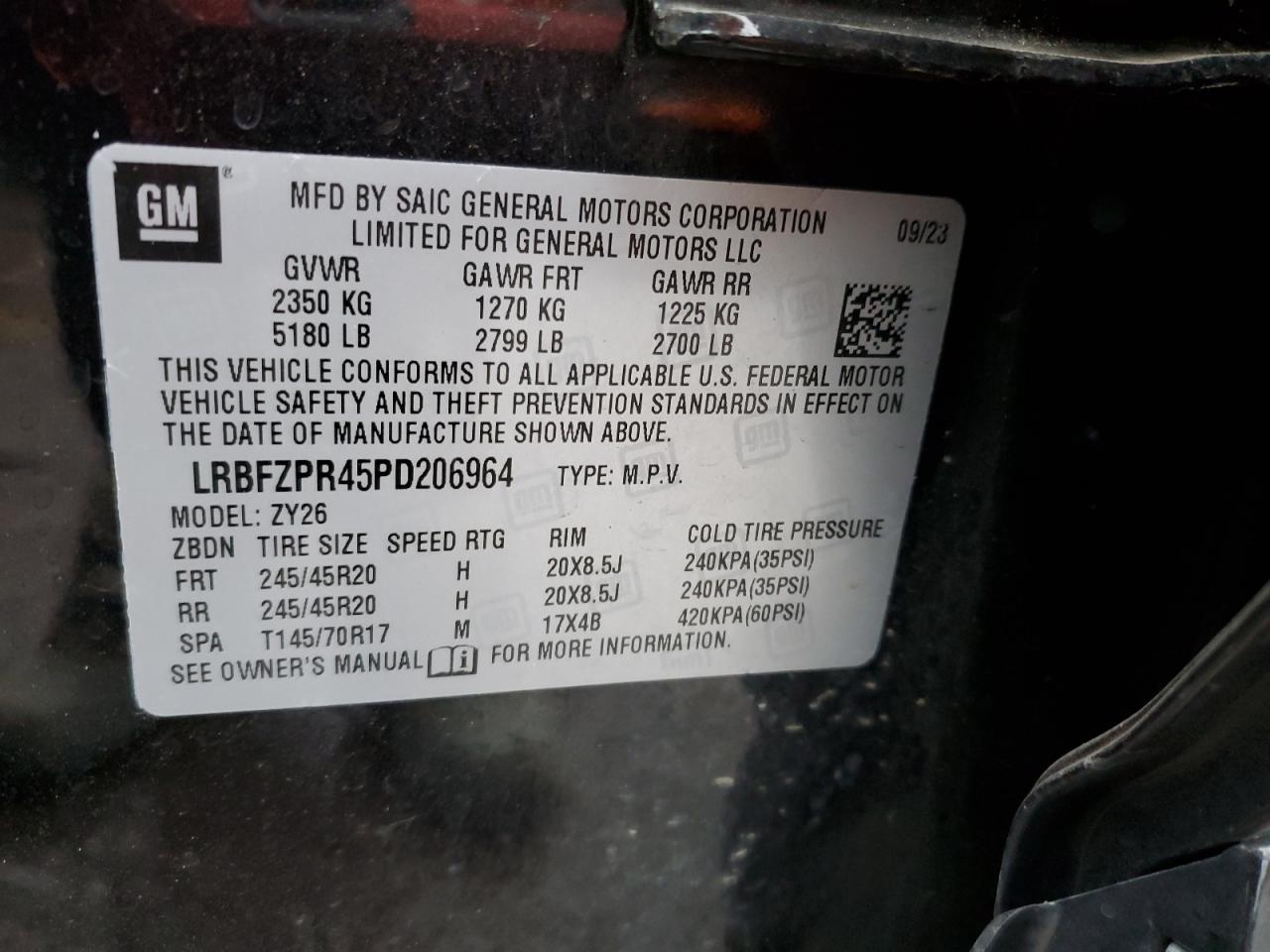 2023 Buick Envision Essence VIN: LRBFZPR45PD206964 Lot: 93096845