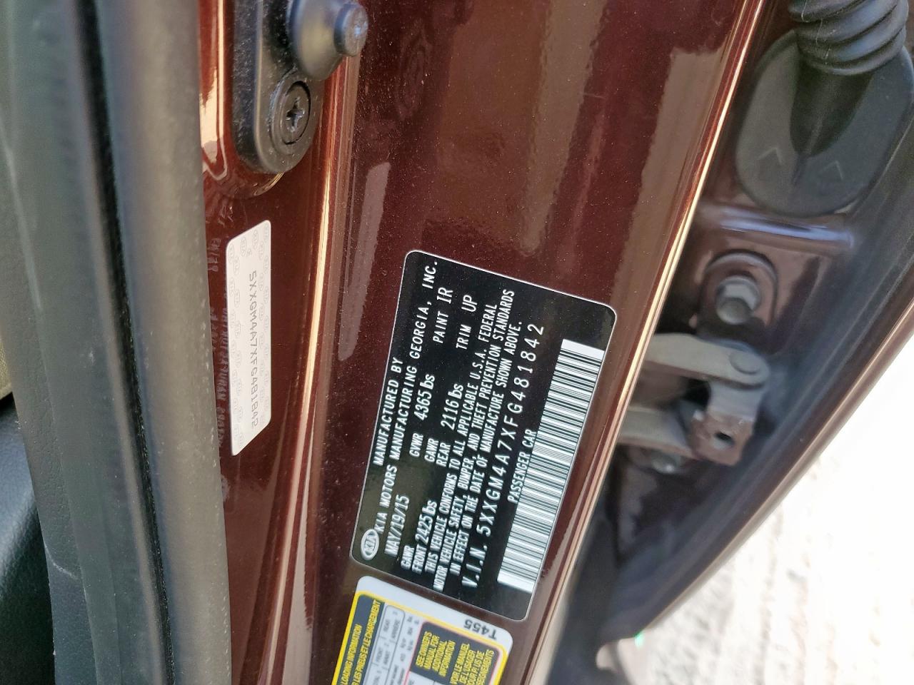 2015 Kia Optima Lx VIN: 5XXGM4A7XFG481842 Lot: 93099995