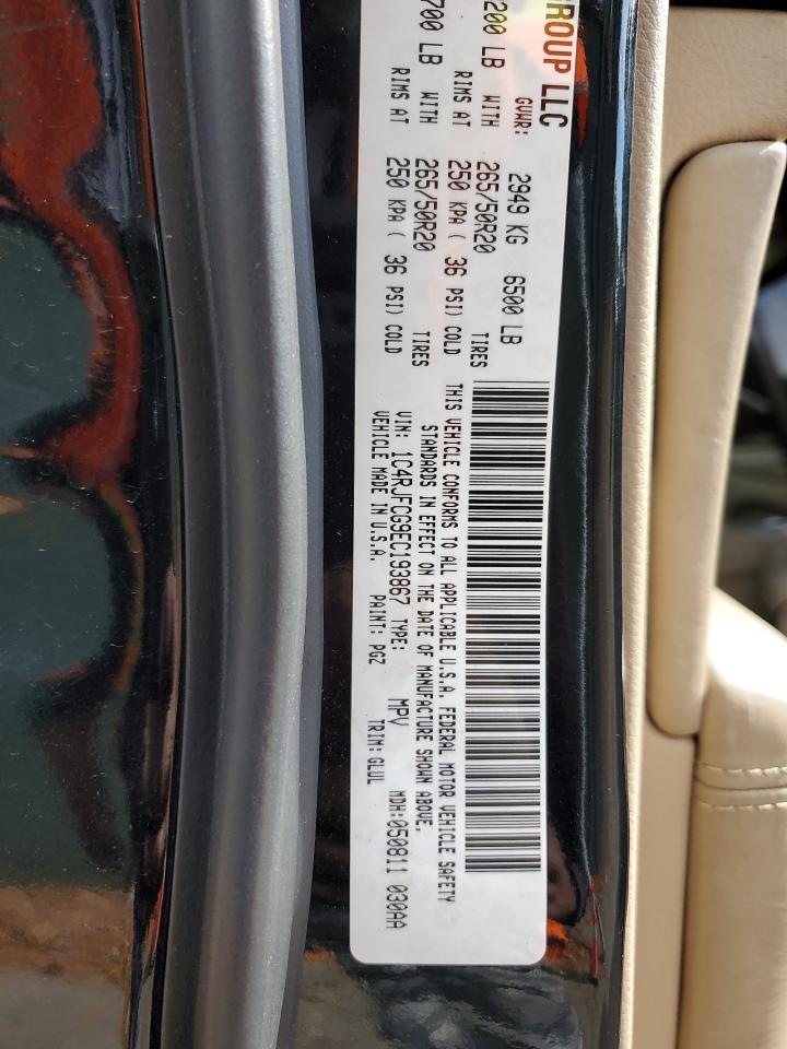 2014 Jeep Grand Cherokee Overland VIN: 1C4RJFCG9EC193867 Lot: 90968105