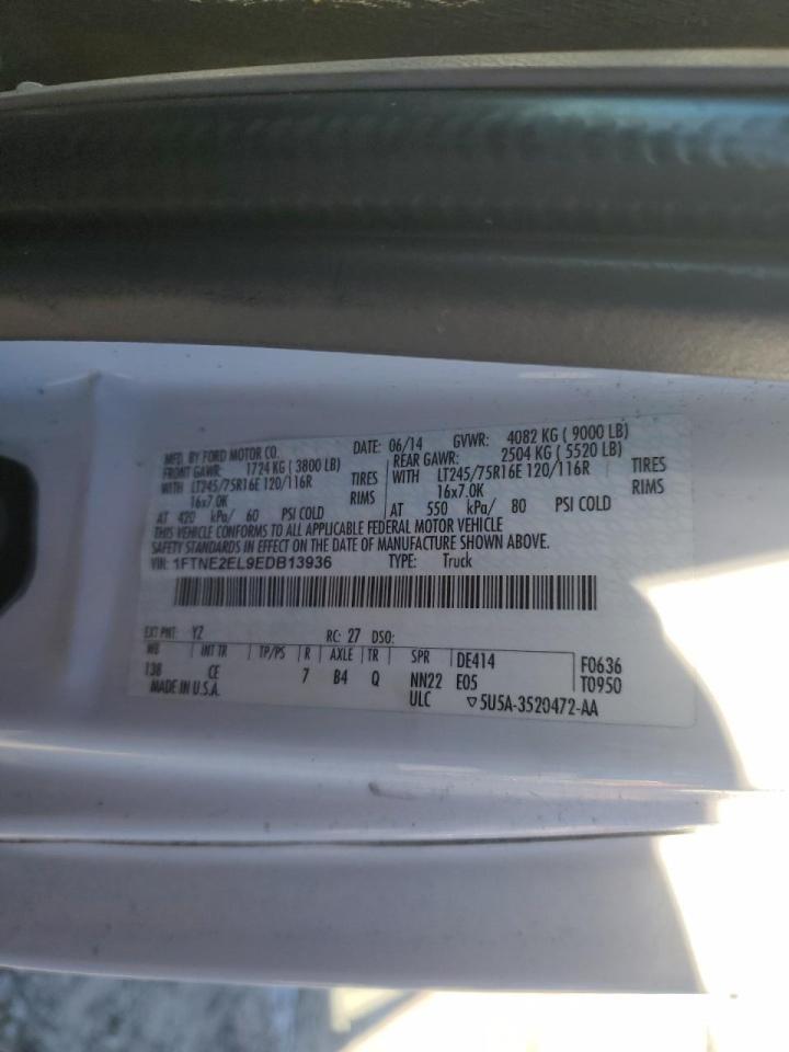 2014 Ford E250 Delivery Van VIN: 1FTNE2EL9EDB13936 Lot: 92641405
