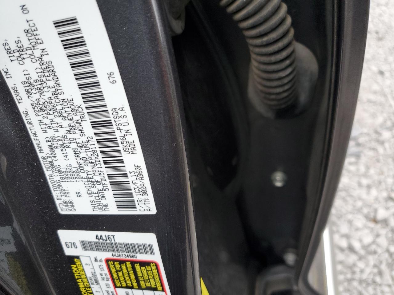 2013 Toyota Tundra Crewmax Sr5 VIN: 5TFDW5F13DX281172 Lot: 93742495