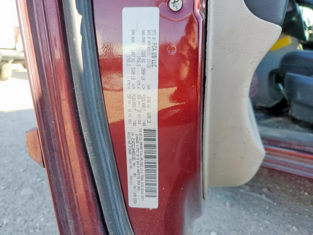 2017 Dodge Grand Caravan Sxt VIN: 2C4RDGCG0HR631393 Lot: 92536565