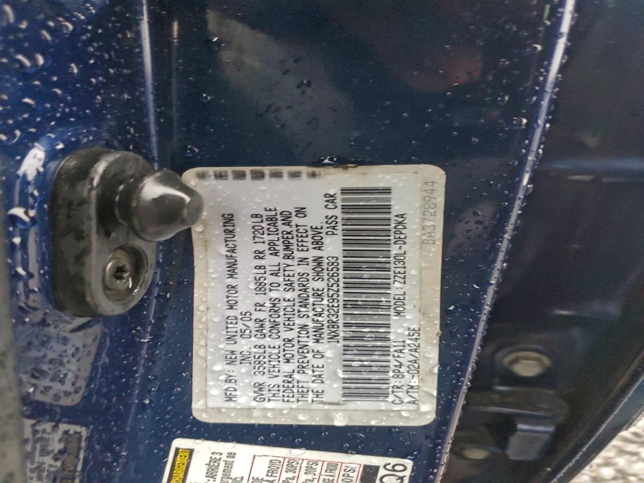 2005 Toyota Corolla Ce VIN: 1NXBR32E95Z526583 Lot: 94085655