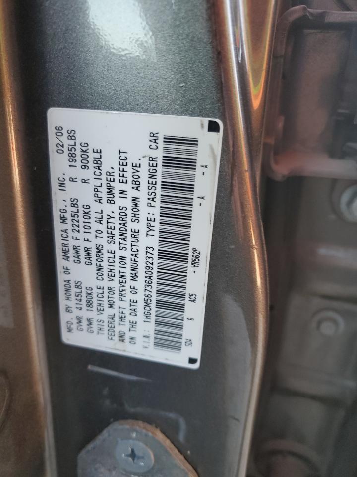 2006 Honda Accord Ex VIN: 1HGCM56736A092373 Lot: 93244865