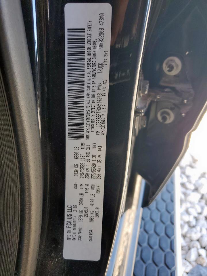 2019 Ram 1500 Big Horn/Lone Star VIN: 1C6RREFT7KN514243 Lot: 92678515