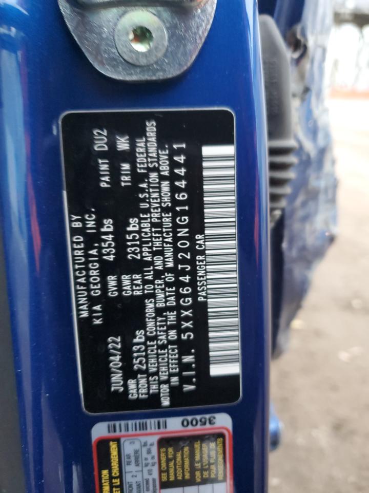 2022 Kia K5 Gt Line VIN: 5XXG64J20NG164441 Lot: 92293175