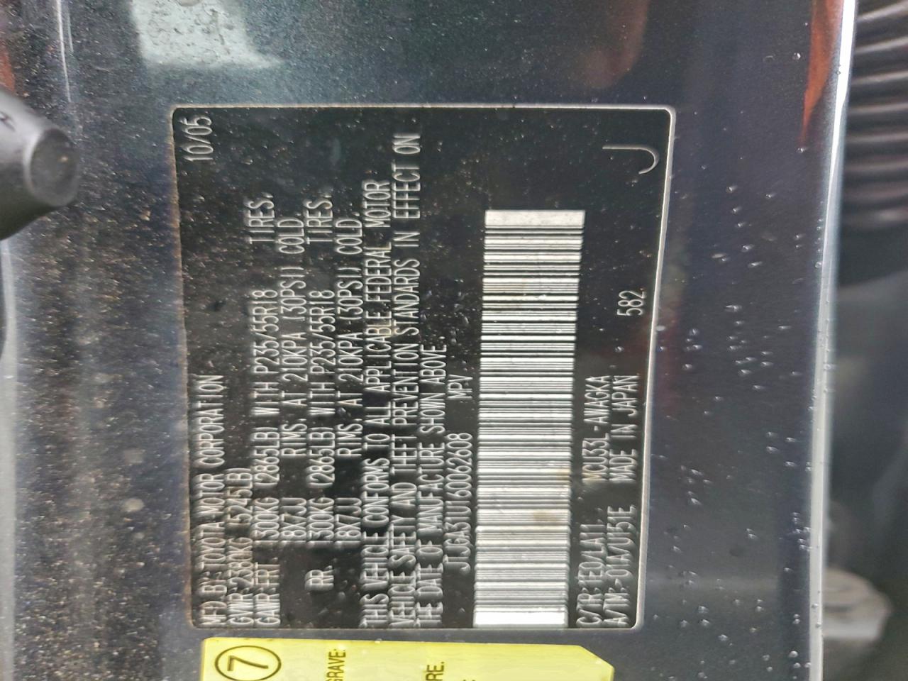 2006 Lexus Rx 330 VIN: JTJGA31U160062608 Lot: 94290425