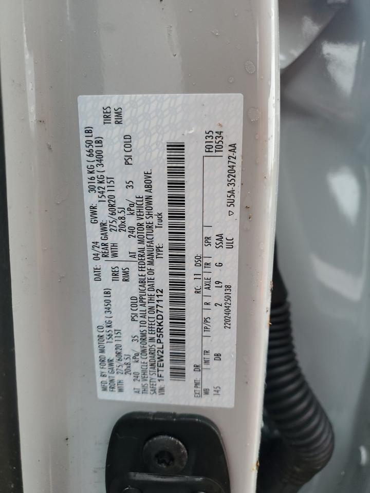 2024 Ford F150 Stx VIN: 1FTEW2LP5RKD77112 Lot: 84606805