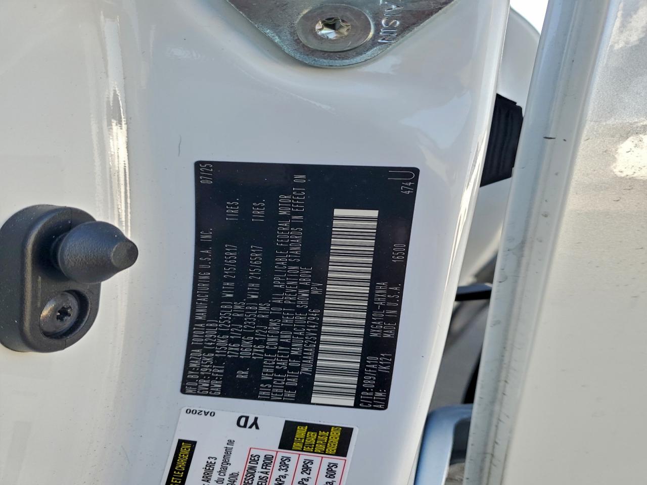 2025 Toyota Corolla Cross L VIN: 7MUAAAAG2SV147946 Lot: 93106255