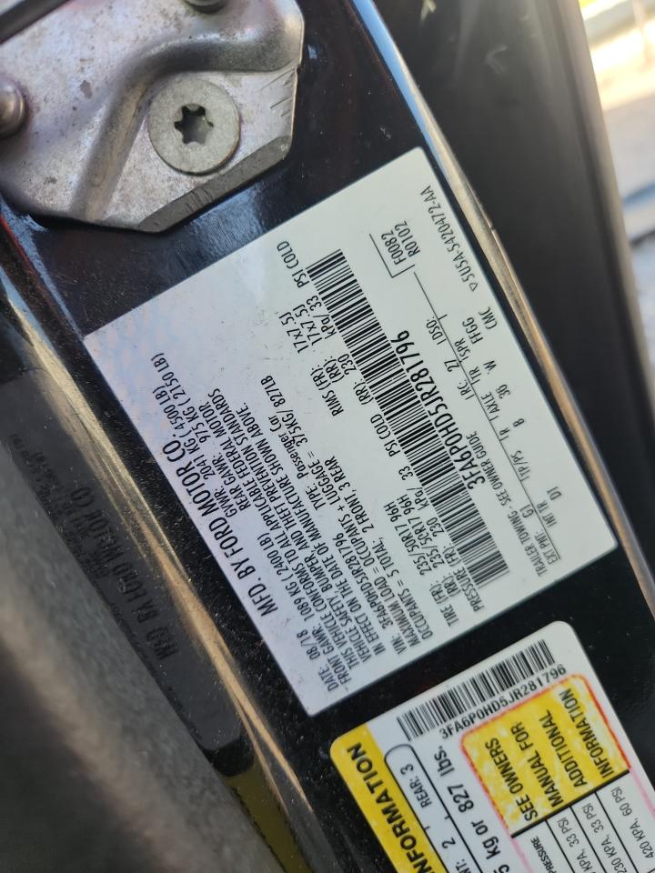 2018 Ford Fusion Se VIN: 3FA6P0HD5JR281796 Lot: 91230275