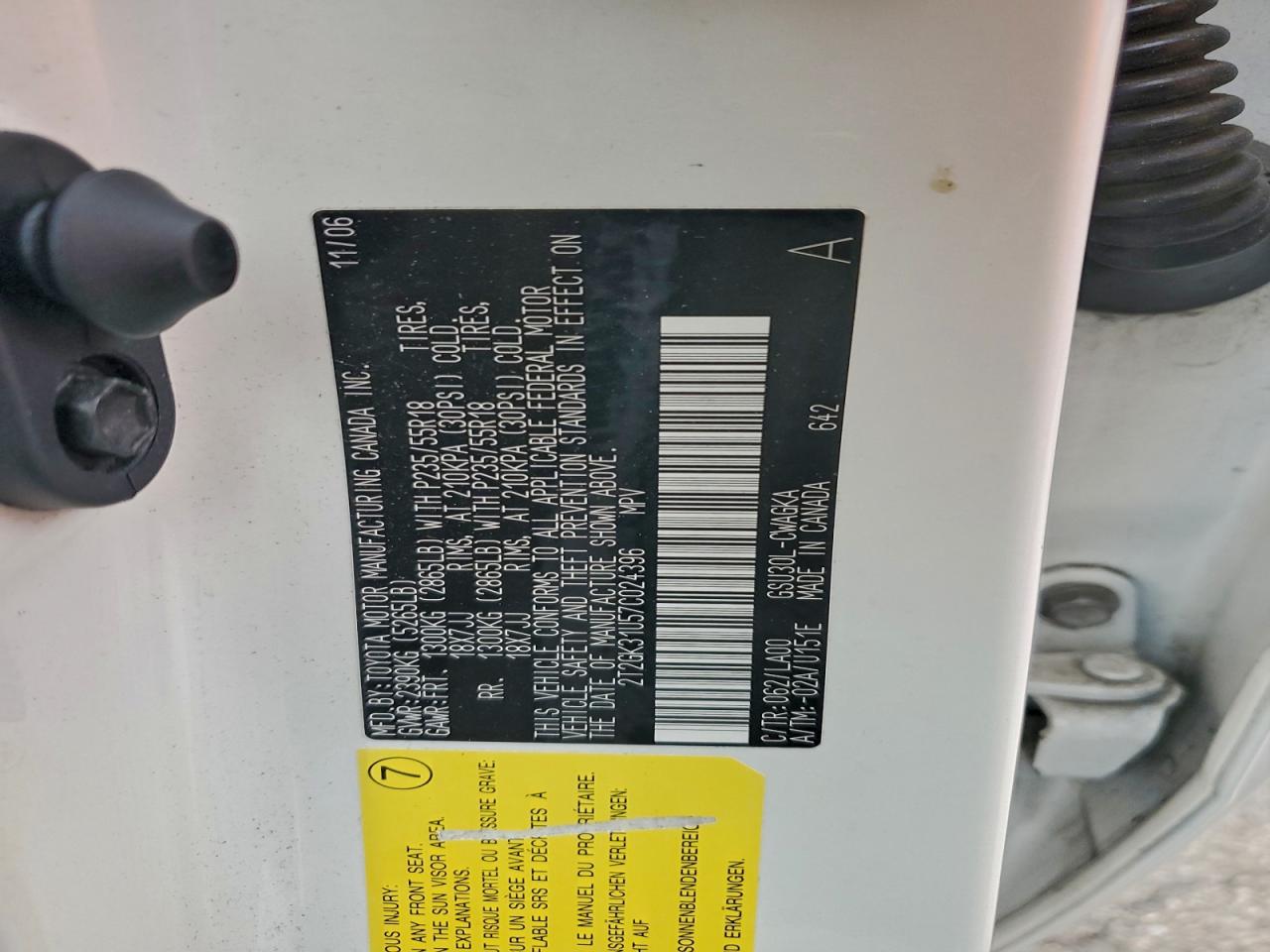 2007 Lexus Rx 350 VIN: 2T2GK31U57C024396 Lot: 94116985