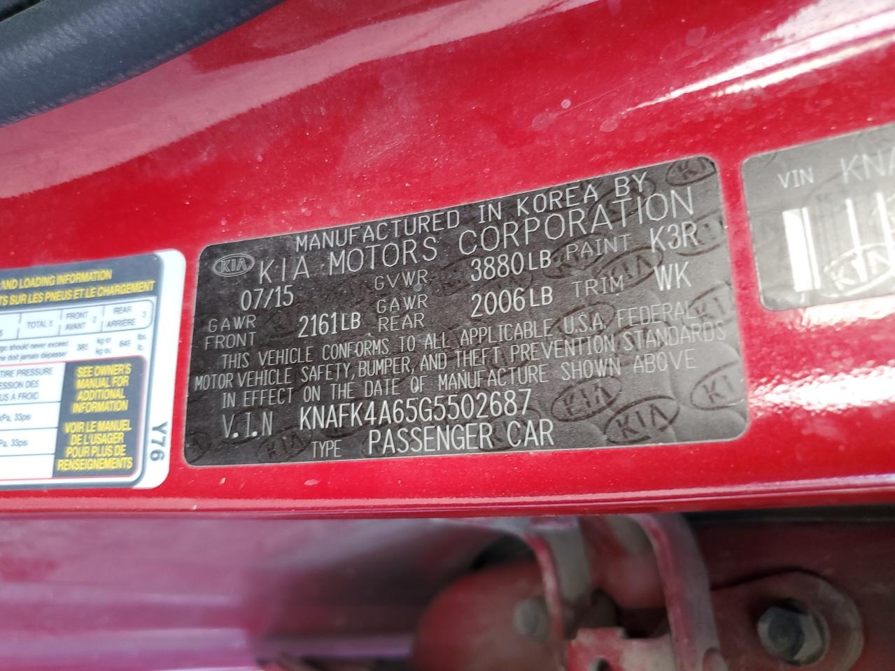 2016 Kia Forte Lx VIN: KNAFK4A65G5502687 Lot: 92451985