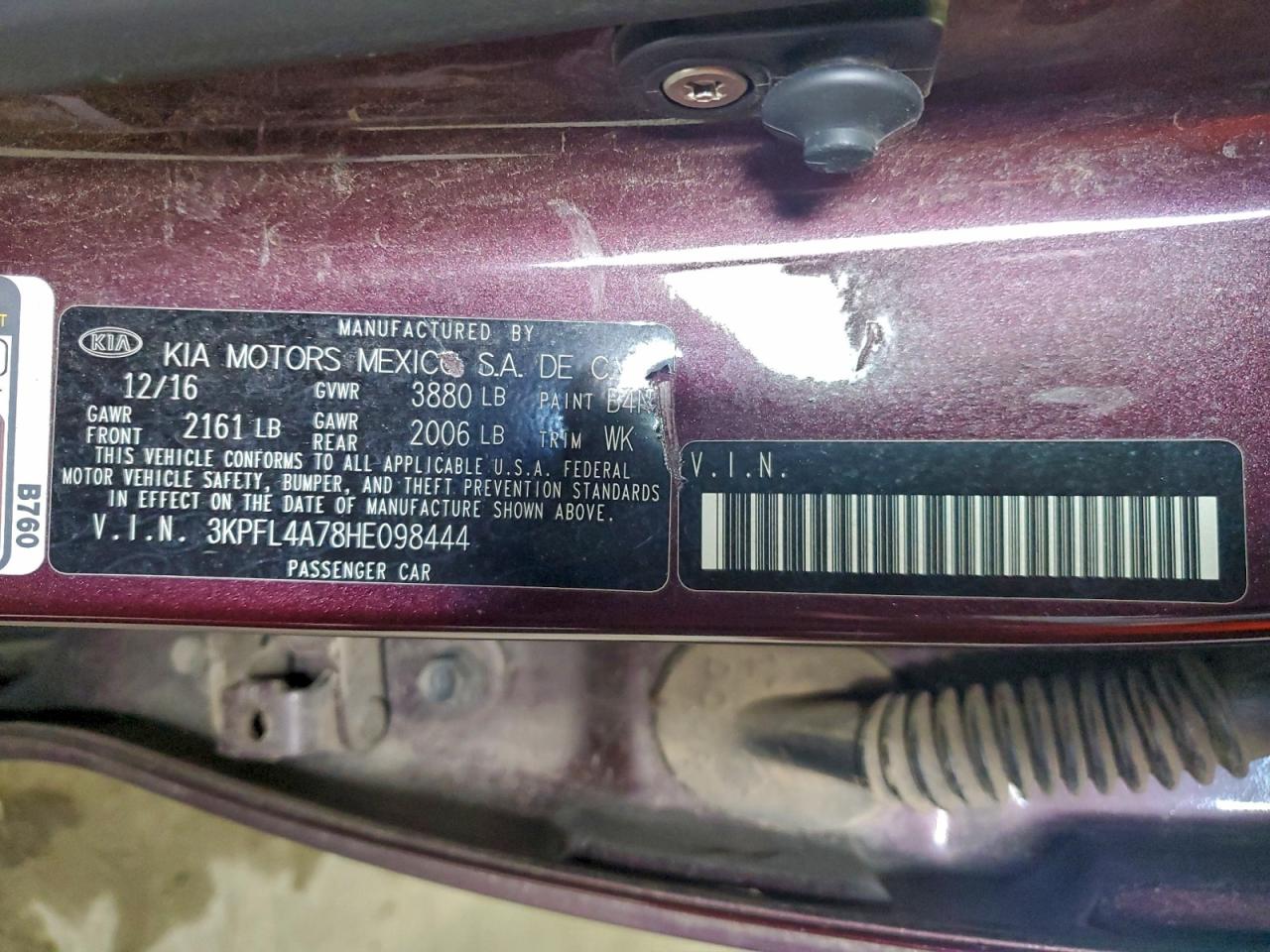 2017 Kia Forte Lx VIN: 3KPFL4A78HE098444 Lot: 94323685