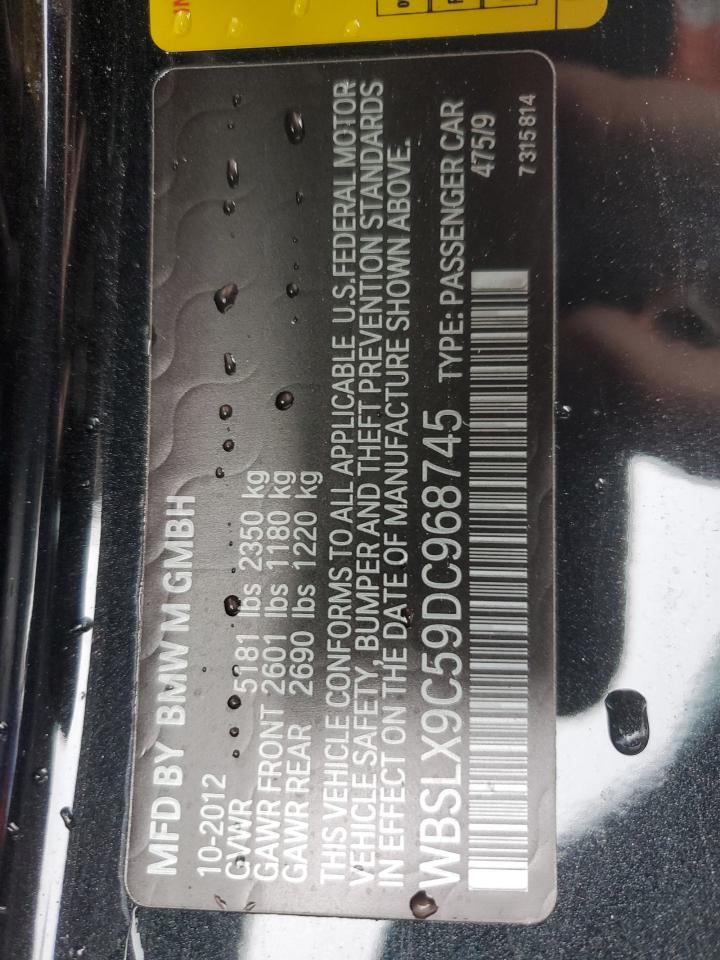 2013 BMW M6 VIN: WBSLX9C59DC968745 Lot: 93682455