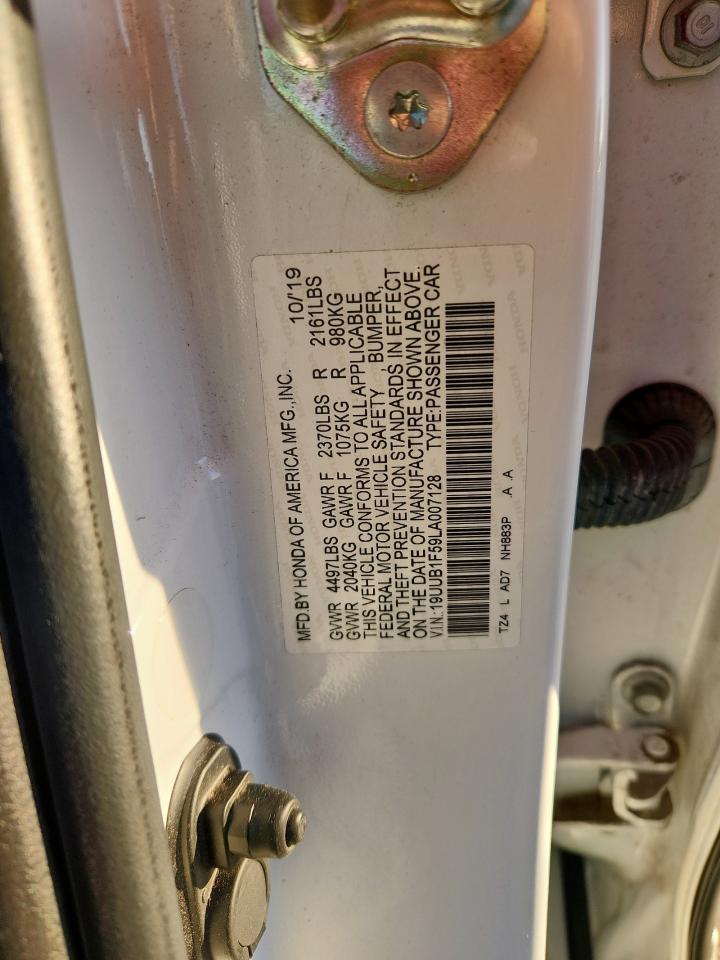 2020 Acura Tlx Technology VIN: 19UUB1F59LA007128 Lot: 91571445