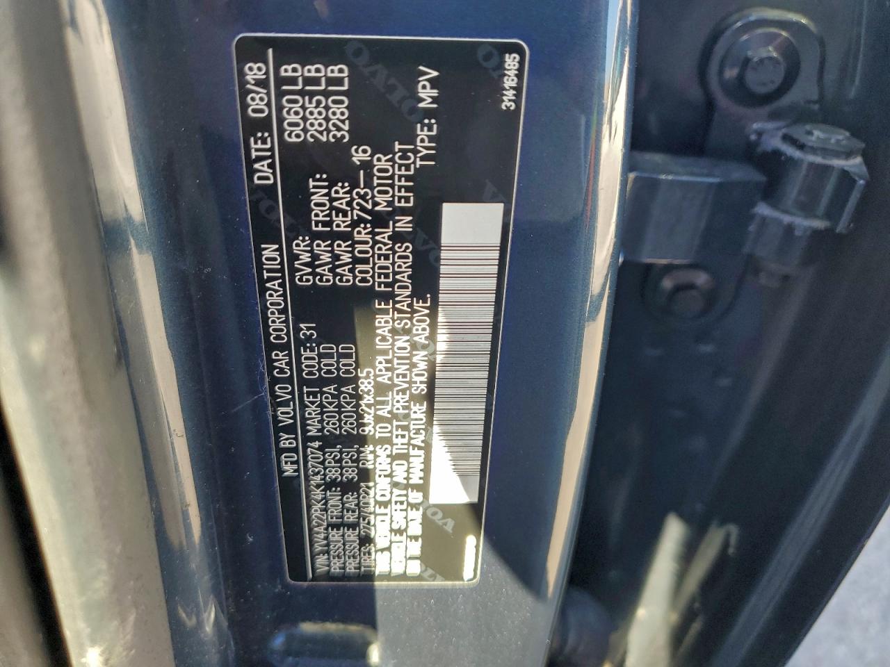 2019 Volvo Xc90 T6 Momentum VIN: YV4A22PK4K1437074 Lot: 94377235