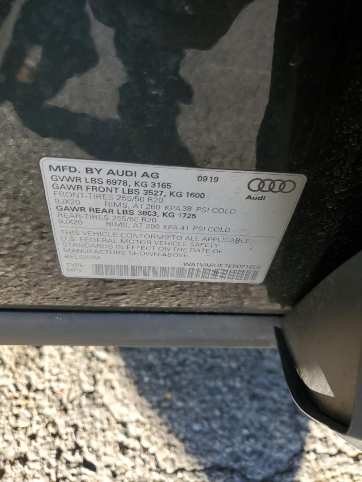 2019 Audi E-Tron Prestige VIN: WA1VABGE7KB021655 Lot: 93382775