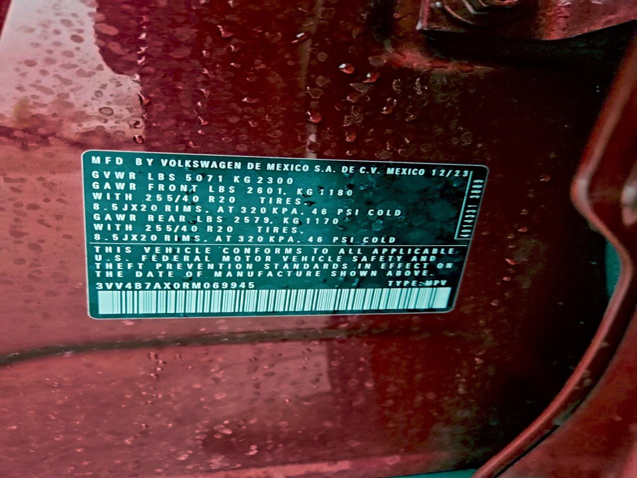 2024 Volkswagen Tiguan Sel R-Line Black VIN: 3VV4B7AX0RM069945 Lot: 94464405