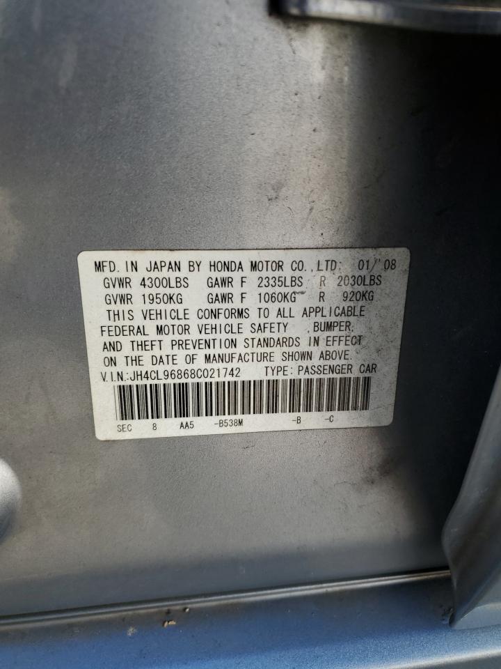2008 Acura Tsx VIN: JH4CL96868C021742 Lot: 91586965