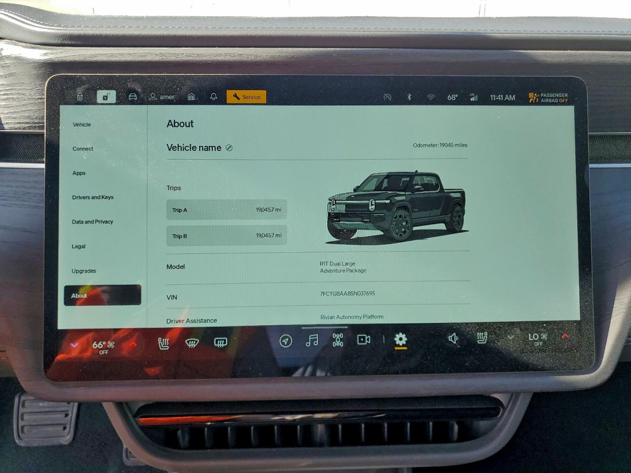 2025 Rivian R1T Adventure VIN: 7FCTGBAA8SN037695 Lot: 93740215