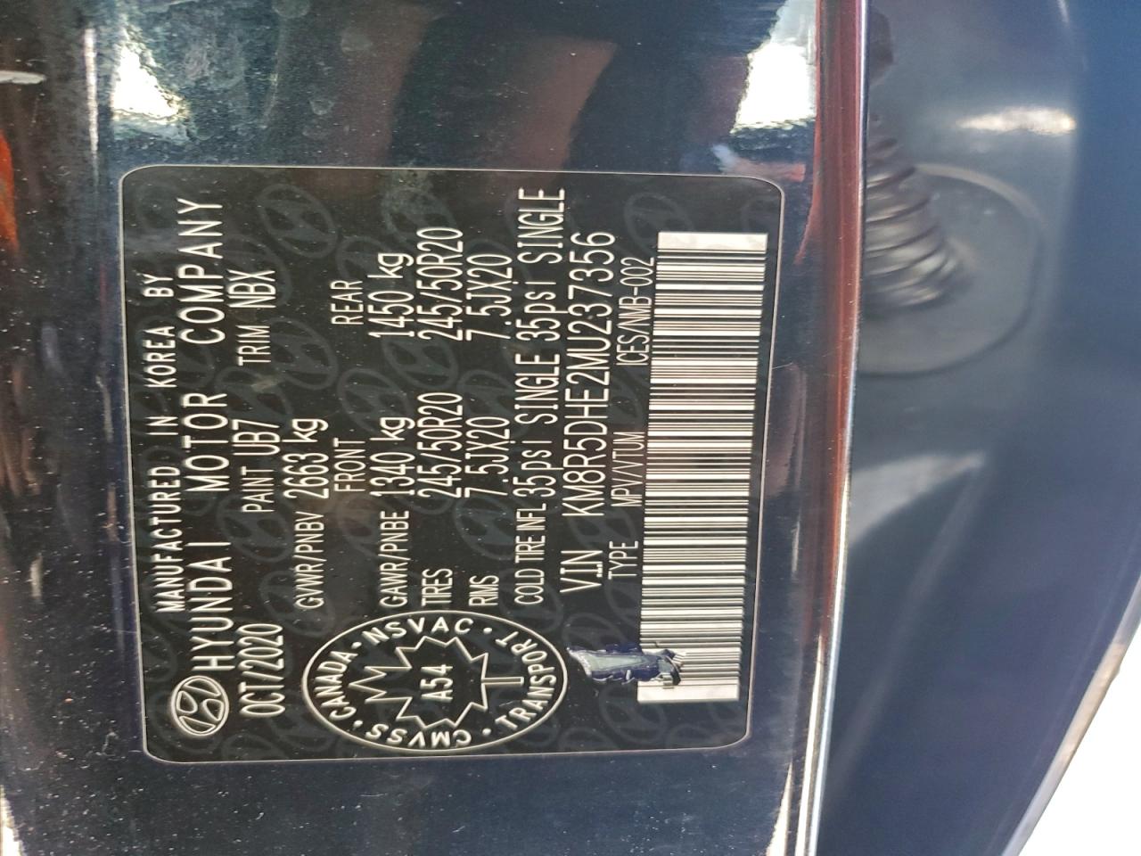 2021 Hyundai Palisade Limited VIN: KM8R5DHE2MU237356 Lot: 93950705