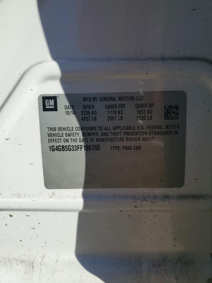 2015 Buick Lacrosse VIN: 1G4GB5G33FF186768 Lot: 90994865