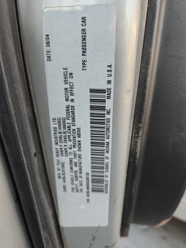 2005 Subaru Legacy Gt VIN: 4S3BL686X56209133 Lot: 91039285