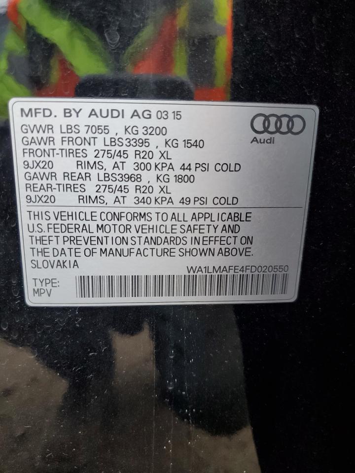 2015 Audi Q7 Tdi Premium Plus VIN: WA1LMAFE4FD020550 Lot: 93618565